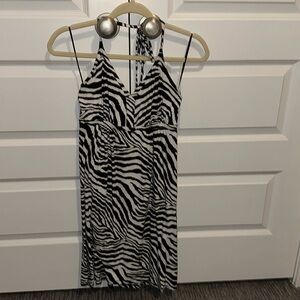 Zebra halter mini dress